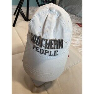 Southern People Strap Back Hat Cap Womens Ladies White Embroidered We People